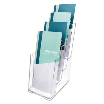 deflecto® 4-compartment Docuholder, Booklet Size, 6.88w X 6.25d X 10h, Clear freeshipping - TVN Wholesale